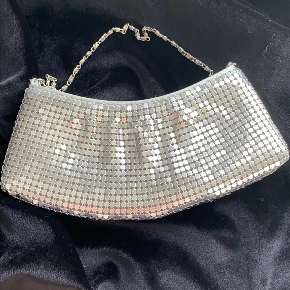 Silver evening clutch